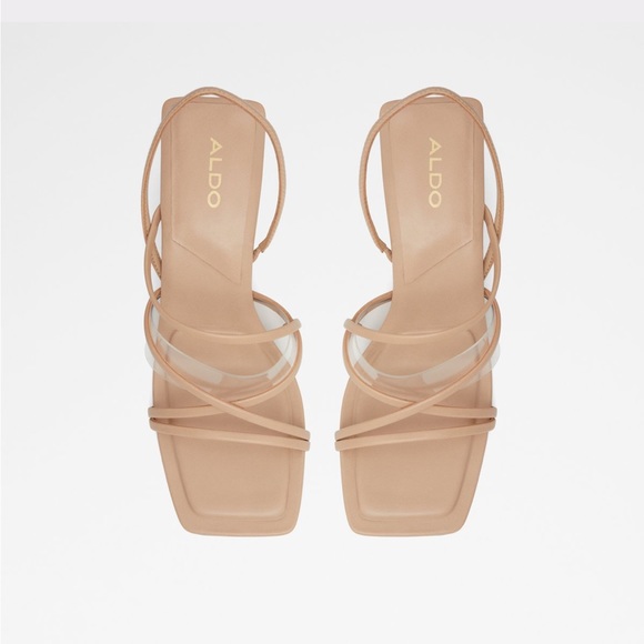 Aldo Nude Square Toe Sandals - Picture 4 of 4